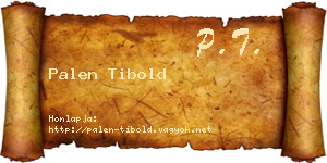 Palen Tibold névjegykártya